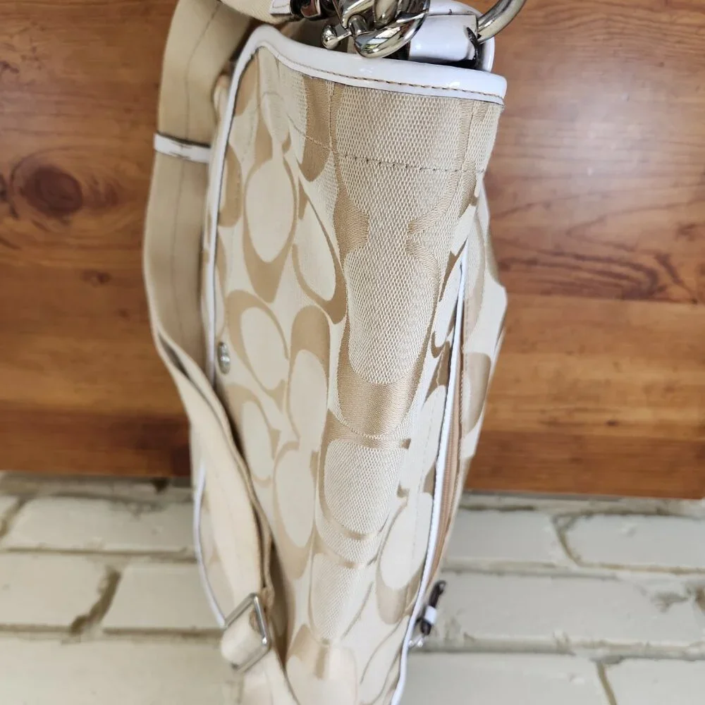 Coach Kyra Signature Khaki Messenger Shoulder Bag Purse